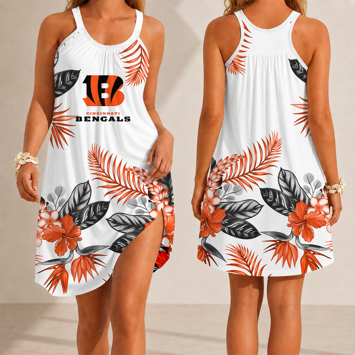 [SPECIAL OFFER] NEW CUSTOMIZED NFL16 CCB CINCINNATI BENGALS CAMISOLE DRESS