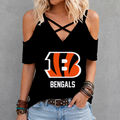 [SPECIAL OFFER] NEW CUSTOMIZED NFL16 CCB CINCINNATI BENGALS CRISS CROSS V-NECK TOP