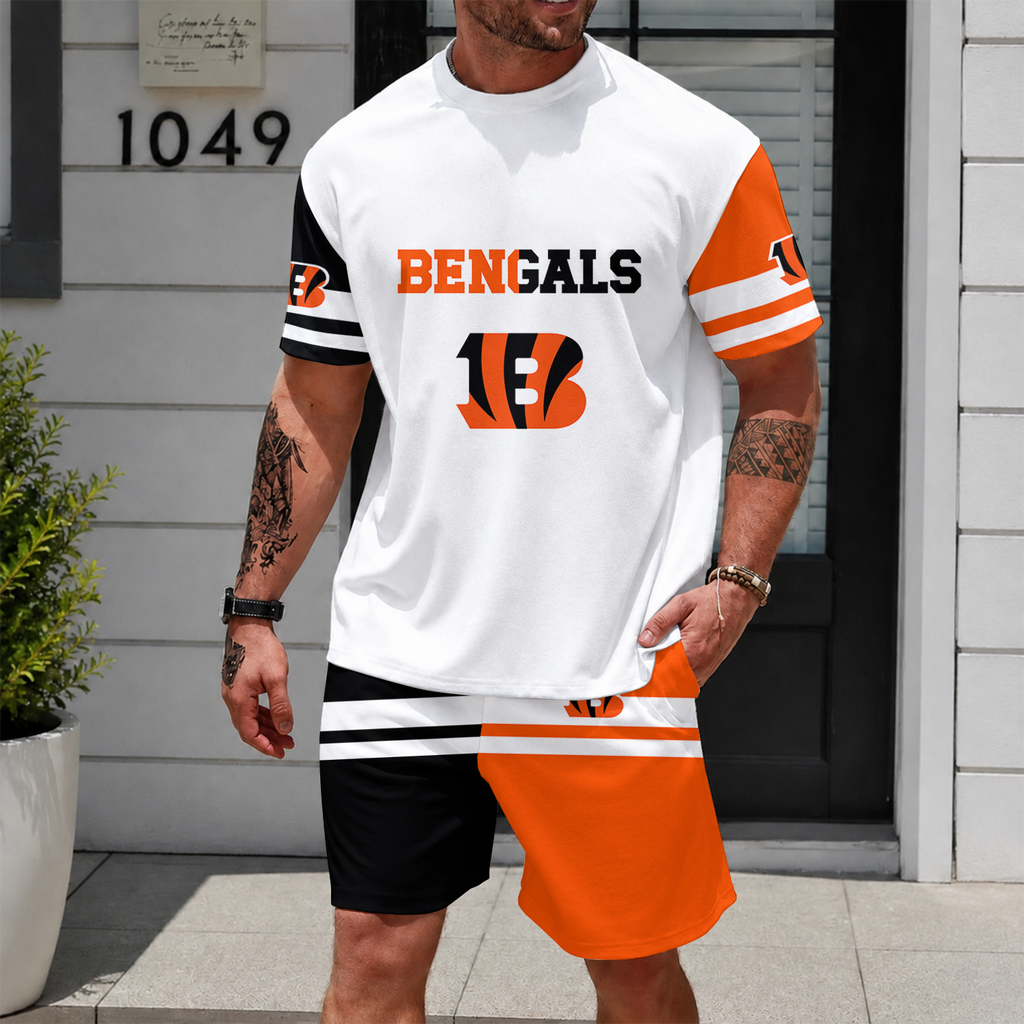 [SPECIAL OFFER] NEWCUSTOMIZED NFL16 CCB CINCINNATI BENGALS UNISEX T-SHIRT & SHORTS SET