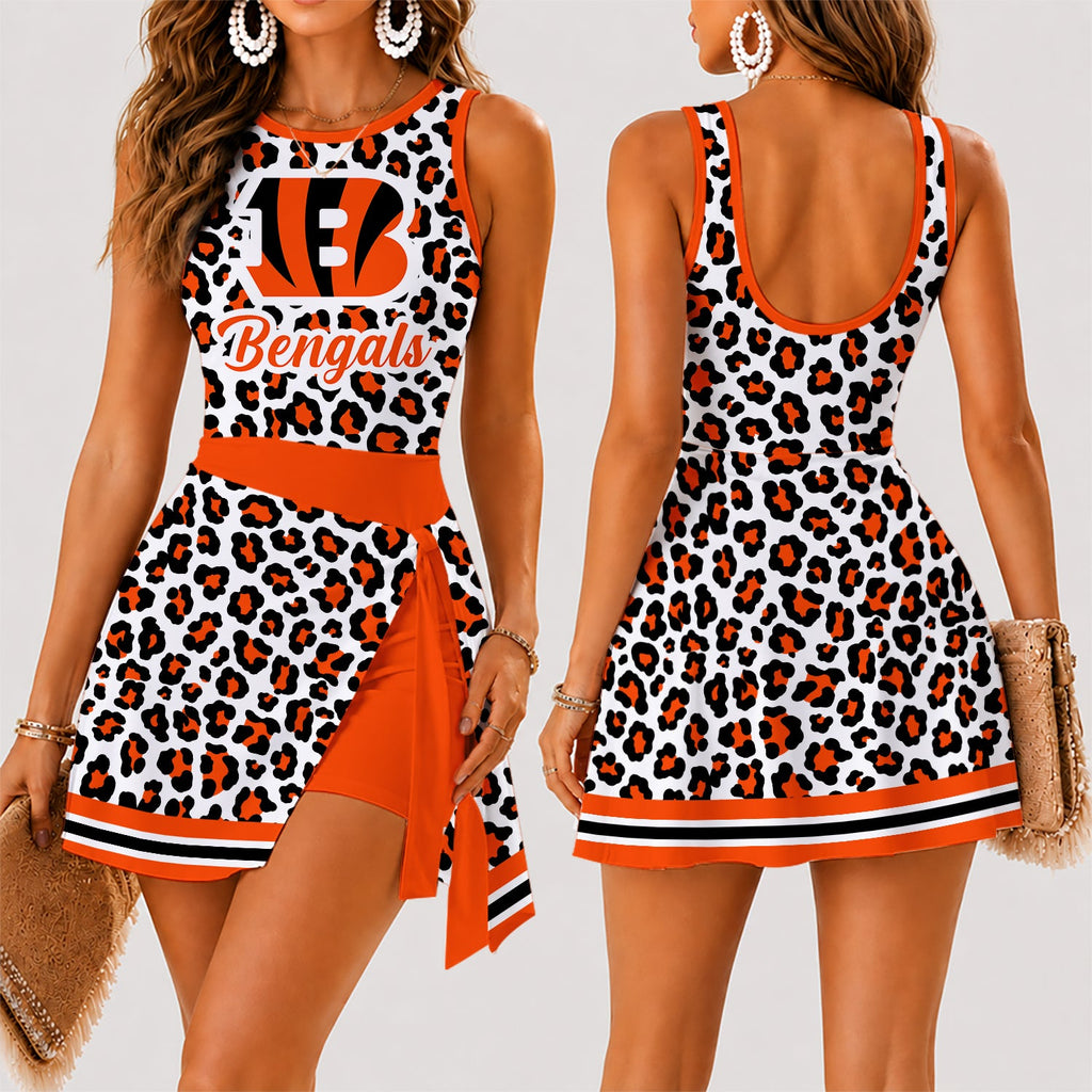 [SPECIAL OFFER] NEW CUSTOMIZED NFL16 CCB CINCINNATI BENGALS WOMEN'S SUMMER SKORT DRESS