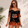 [SPECIAL OFFER] NEW CUSTOMIZED NFL16 CCB CINCINNATI BENGALS WOMEN'S STRAPPY OFF-SHOULDER TOP