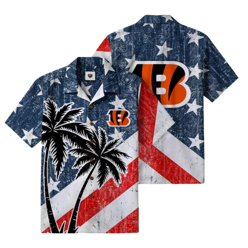 [SPECIAL OFFER] NEW CUSTOMIZED NFL16 CCB CINCINNATI BENGALS PATRIOTIC 250 USA HAWAIIAN SHIRT