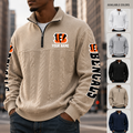 [SPECIAL OFFER] NEW CUSTOMIZED NFL16 CCB CINCINNATI BENGALS MULTICOLOR QUARTER-ZIP SWEATSHIRT