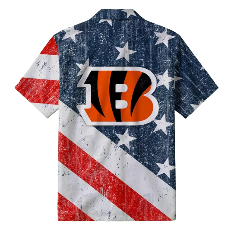 [SPECIAL OFFER] NEW CUSTOMIZED NFL16 CCB CINCINNATI BENGALS PATRIOTIC 250 USA HAWAIIAN SHIRT