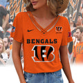 [SPECIAL OFFER] NEW CUSTOMIZED NFL16 CCB CINCINNATI BENGALS V-NECK SHIRT