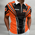 [SPECIAL OFFER] NEW CUSTOMIZED NFL16 CCB CINCINNATI BENGALS ZIP POLO SHIRT