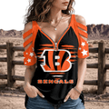 [SPECIAL OFFER] NEW CUSTOMIZED NFL16 CCB CINCINNATI BENGALS STRAPPY COLD-SHOULDER TOP