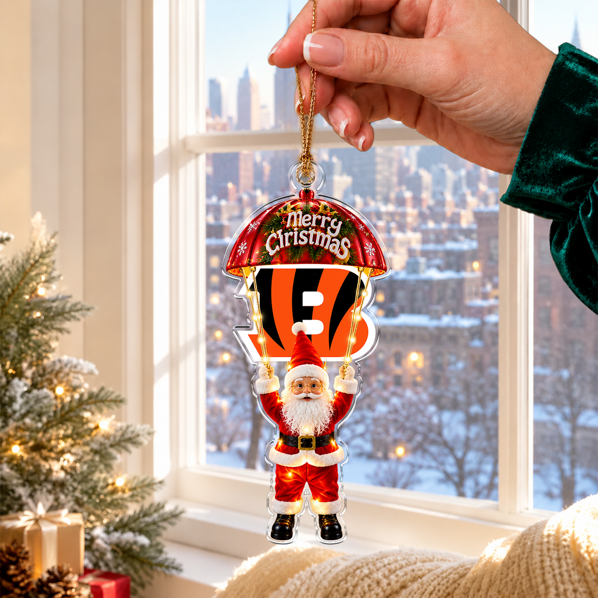 [SPECIAL OFFER] NEW CUSTOMIZED NFL16 CCB CINCINNATI BENGALS CHRISTMAS ACRYLIC ORNAMENT