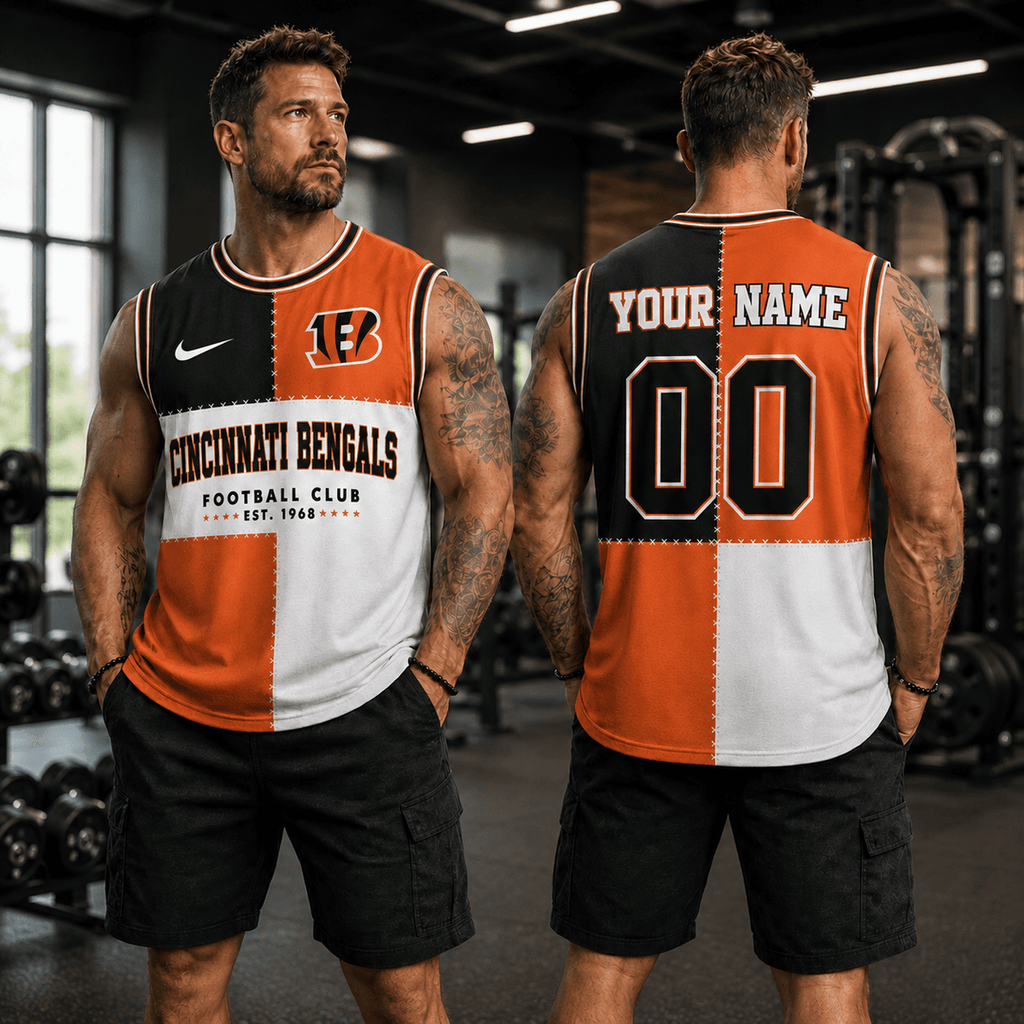 [SPECIAL OFFER] NEW CUSTOMIZED NFL16 CCB CINCINNATI BENGALS MEN'S GYM SHIRT