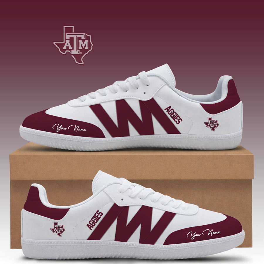 [FAN FAVORITE] NEW CUSTOMIZED NCAA FBS16 TAA TEXAS A&M AGGIES CLASSIC SNEAKERS