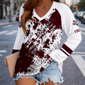 [FAN FAVORITE] NEW CUSTOMIZED NCAA FBS16 TAA TEXAS A&M AGGIES WOMEN'S V-NECK LONG SLEEVED SHIRT