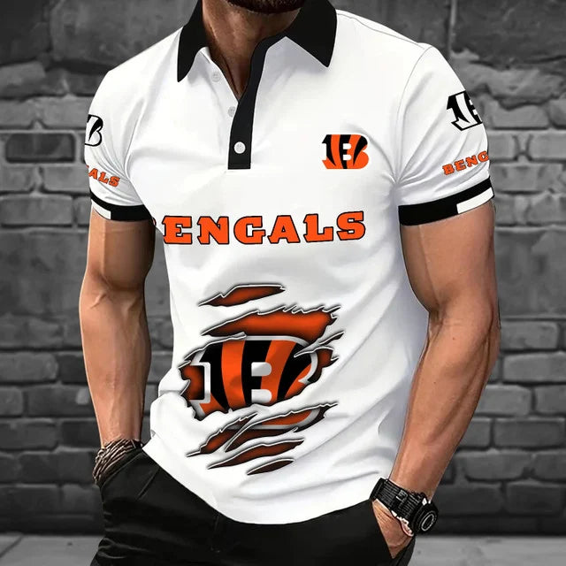 [SPECIAL OFFER] NEW CUSTOMIZED NFL16 CCB CINCINNATI BENGALS POLO SHIRT