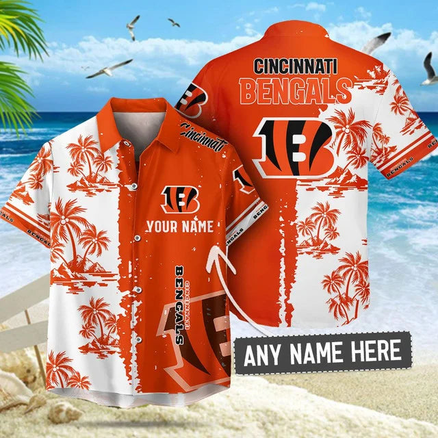 [SPECIAL OFFER] NEW CUSTOMIZED NFL16 CCB CINCINNATI BENGALS UNISEX HAWAIIAN SHIRT & SHORTS SET