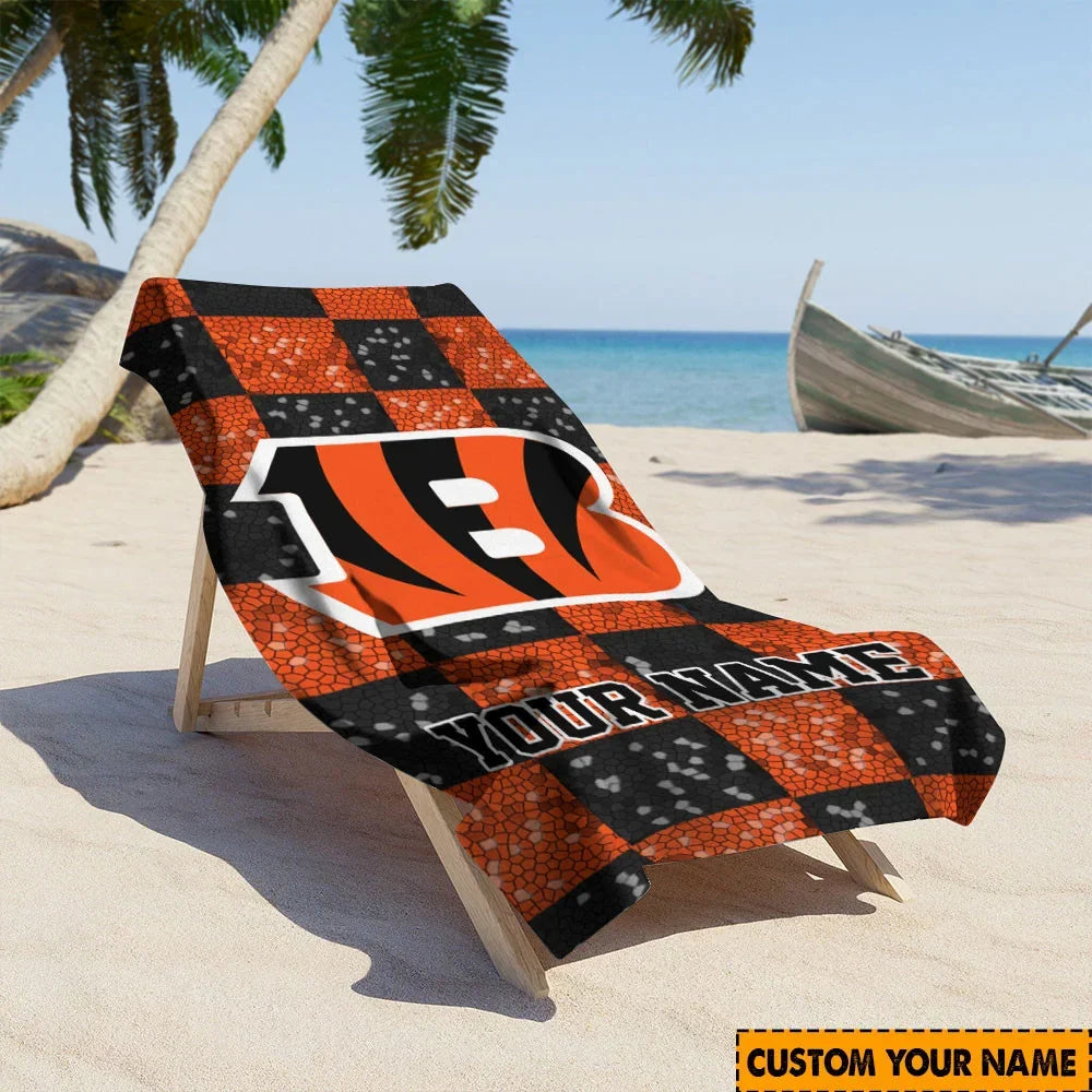 [SPECIAL OFFER] NEW CUSTOMIZED NFL16 CCB CINCINNATI BENGALS BEACH TOWEL