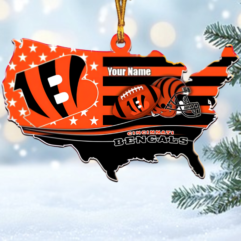 [SPECIAL OFFER] NEW CUSTOMIZED NFL16 CCB CINCINNATI BENGALS CHRISTMAS ACRYLIC ORNAMENT