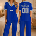 [SPECIAL OFFER] NEW CUSTOMIZED NFL17 IDC INDIANAPOLIS COLTS SHORT SLEEVE & LONG PANTS PAJAMAS SET