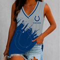 [SPECIAL OFFER] NEW CUSTOMIZED NFL17 IDC INDIANAPOLIS COLTS WOMEN'S V-NECK TANK TOP