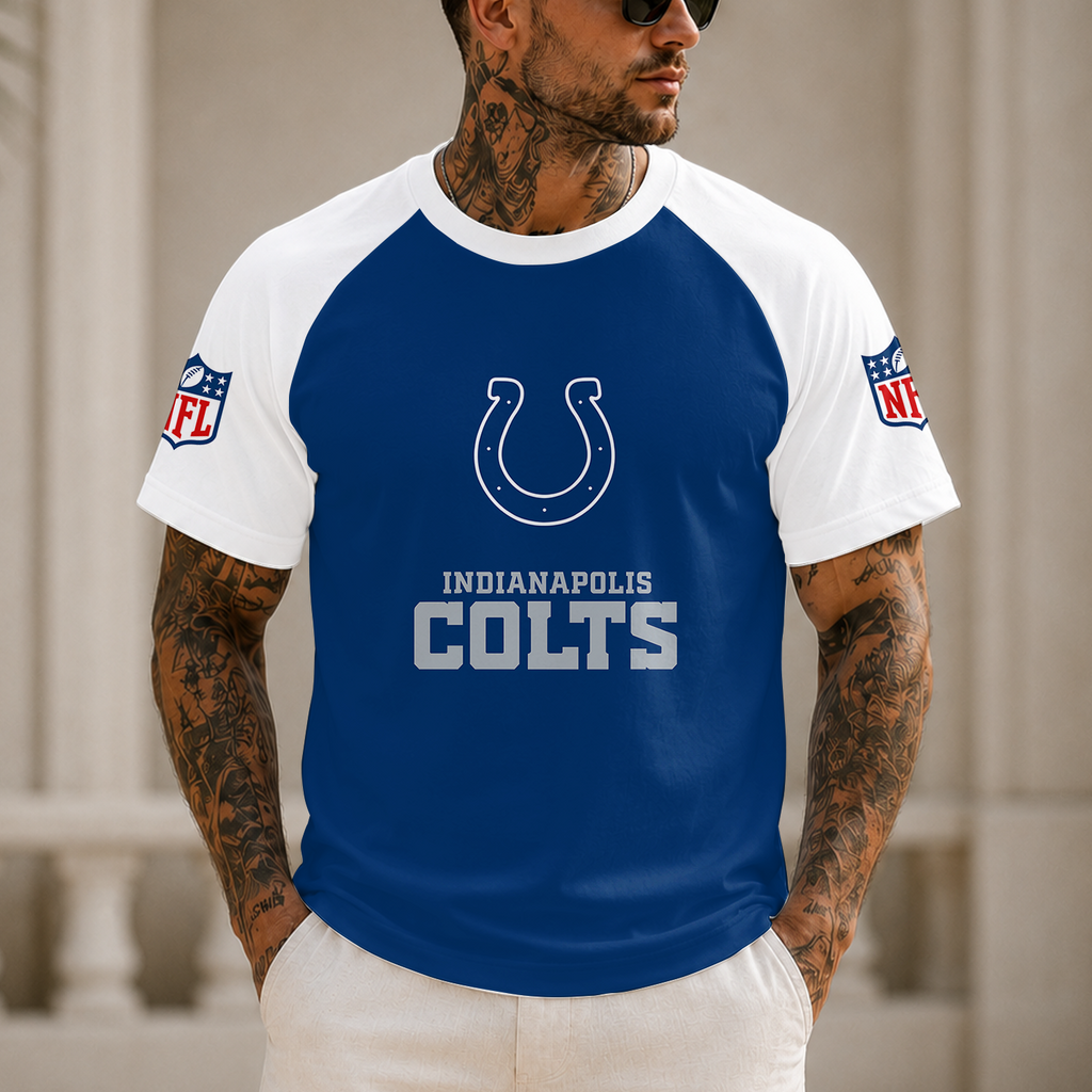 [SPECIAL OFFER] NEW CUSTOMIZED NFL17 IDC INDIANAPOLIS COLTS RAGLAN TEE