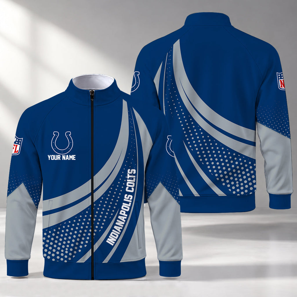 [SPECIAL OFFER] NEW CUSTOMIZED NFL17 IDC INDIANAPOLIS COLTS STAND COLLAR JACKET