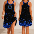 [SPECIAL OFFER] NEW CUSTOMIZED NFL17 IDC INDIANAPOLIS COLTS CAMISOLE DRESS