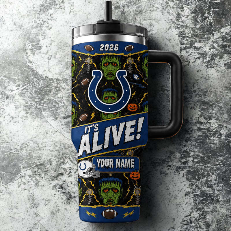[SPECIAL OFFER] NEW CUSTOMIZED NFL17 IDC INDIANAPOLIS COLTS HALLOWEEN  40OZ TUMBLER