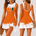 [FAN FAVORITE] NEW CUSTOMIZED NCAA FBS17 MIH MIAMI HURRICANES WOMEN'S SUMMER SKORT DRESS