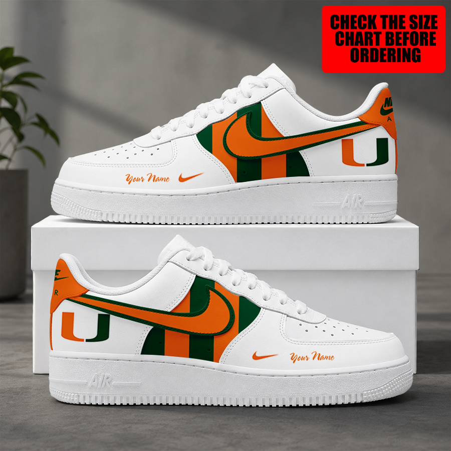 [FAN FAVORITE] NEW CUSTOMIZED NCAA FBS17 MIH MIAMI HURRICANES AF1 SHOES
