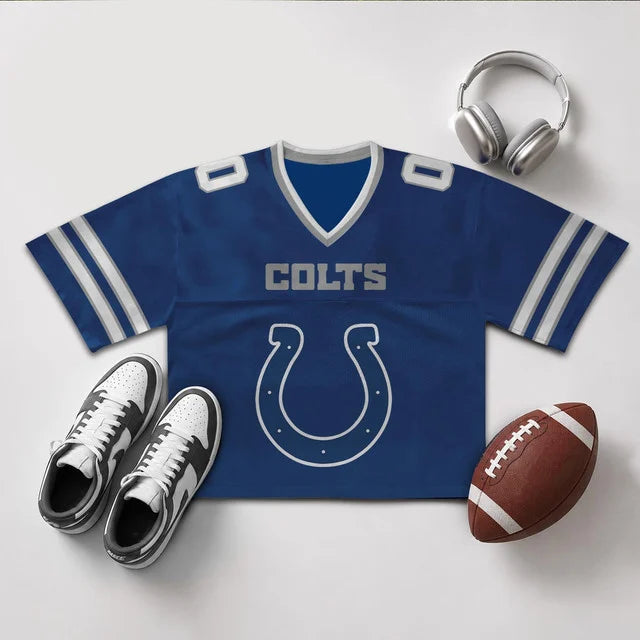 [SPECIAL OFFER] NEW CUSTOMIZED NFL17 IDC INDIANAPOLIS COLTS V-NECK JERSEY CROP TOP