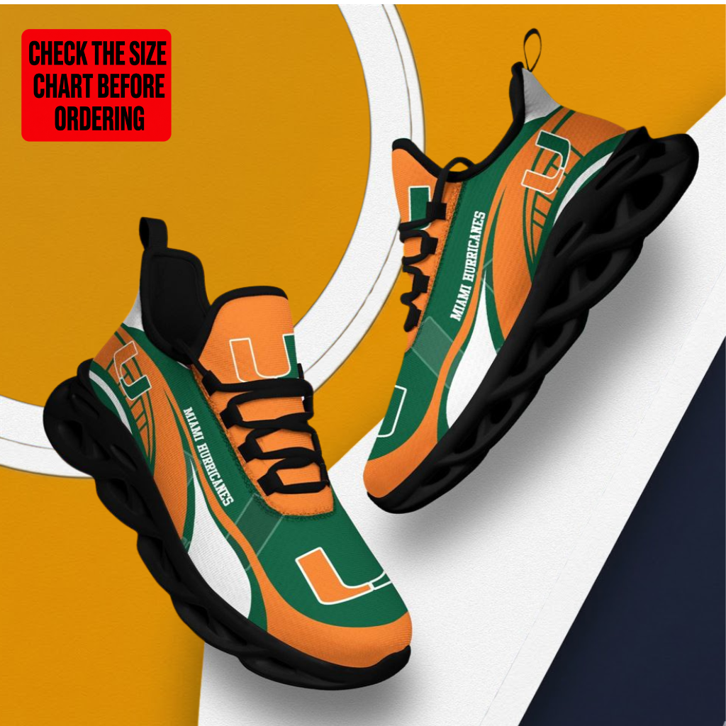 [FAN FAVORITE] NEW CUSTOMIZED NCAA FBS17 MIH MIAMI HURRICANES CLUNKY SNEAKERS
