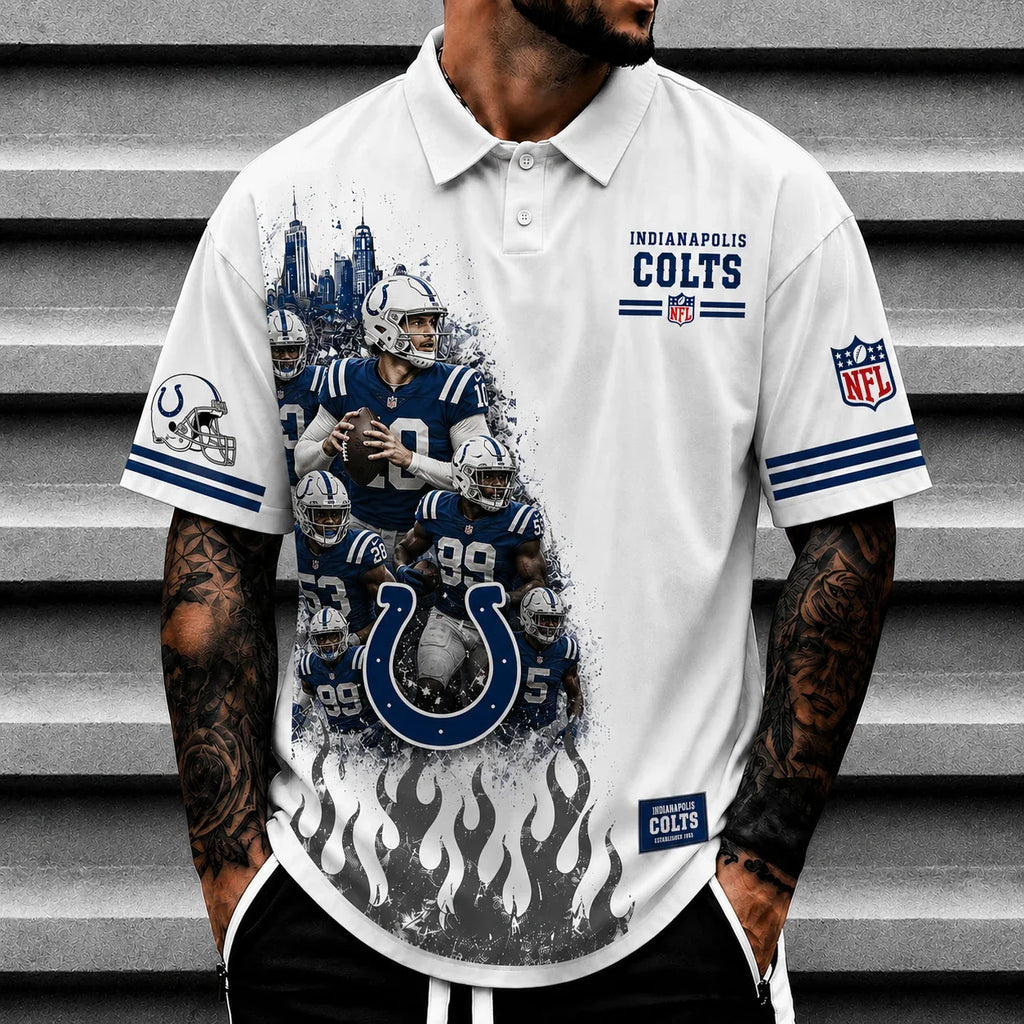[SPECIAL OFFER] NEW CUSTOMIZED NFL17 IDC INDIANAPOLIS COLTS POLO SHIRT