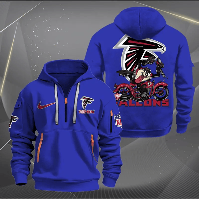 [SPECIAL OFFER] NEW CUSTOMIZED NFL18 ATF ATLANTA FALCONS MUTICOLOR QUARTER ZIP HOODIE