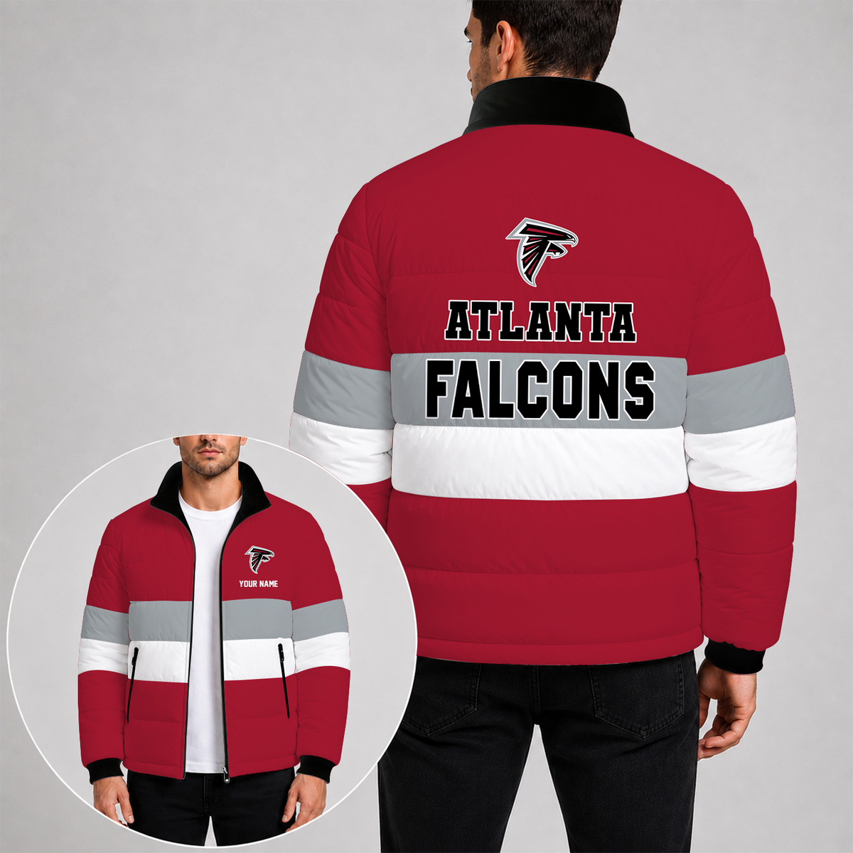 [SPECIAL OFFER] NEW CUSTOMIZED NFL18 ATF ATLANTA FALCONS PUFFER JACKET