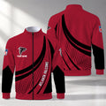 [SPECIAL OFFER] NEW CUSTOMIZED NFL18 ATF ATLANTA FALCONS STAND COLLAR JACKET