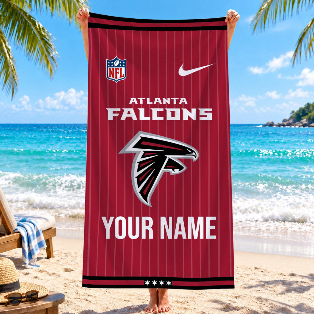 [SPECIAL OFFER] NEW CUSTOMIZED NFL18 ATF ATLANTA FALCONS BEACH TOWEL