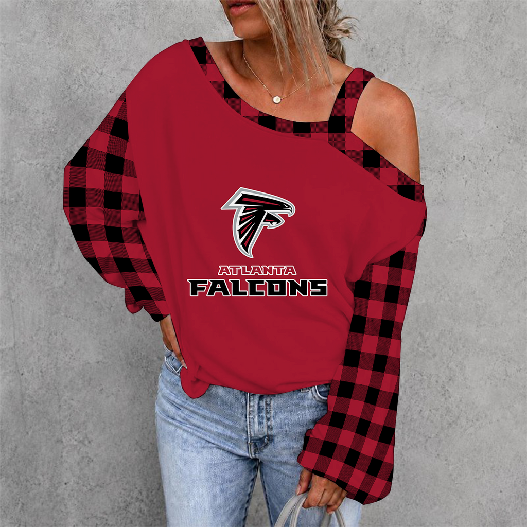 [SPECIAL OFFER] NEW CUSTOMIZED NFL18 ATF ATLANTA FALCONS WOMEN'S OFF-SHOULDER LONG SLEEVE SHIRT