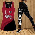 [SPECIAL OFFER] NEW CUSTOMIZED NFL18 ATF ATLANTA FALCONS HOLLOW TANK TOP & LEGGINGS SET