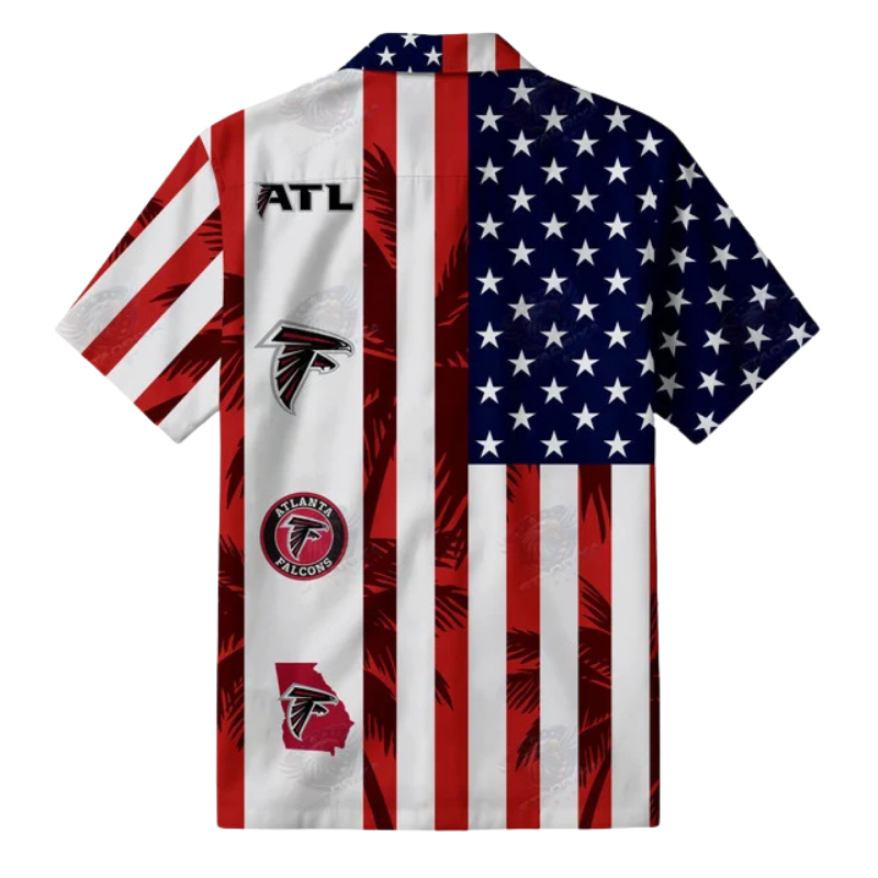 [SPECIAL OFFER] NEW CUSTOMIZED NFL18 ATF ATLANTA FALCONS PATRIOTIC 250 USA HAWAIIAN SHIRT