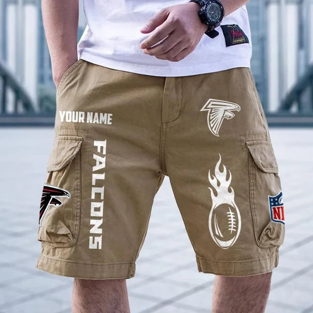 [SPECIAL OFFER] NEW CUSTOMIZED NFL18 ATF ATLANTA FALCONS CARGO SHORTS