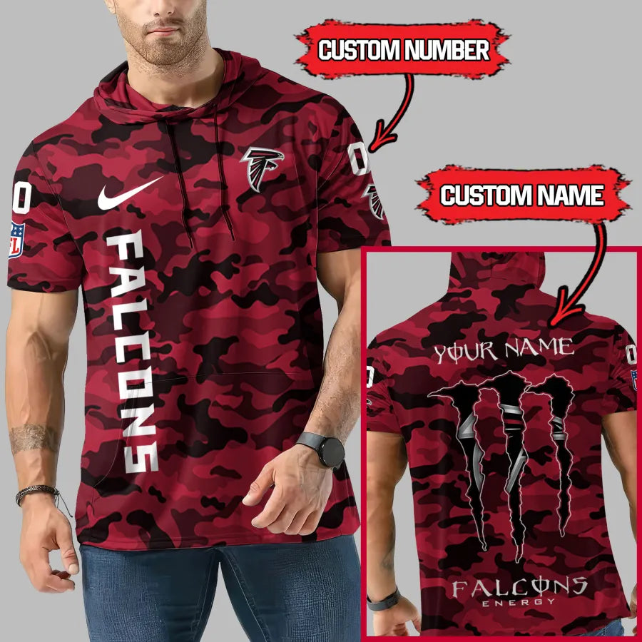 [SPECIAL OFFER] NEW CUSTOMIZED NFL18 ATF ATLANTA FALCONS SHORT SLEEVE HOODIE