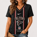 [SPECIAL OFFER] NEW CUSTOMIZED NFL18 ATF ATLANTA FALCONS V-NECK FEMALE SHIRT