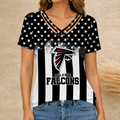[SPECIAL OFFER] NEW CUSTOMIZED NFL18 ATF ATLANTA FALCONS V-NECK SHIRT