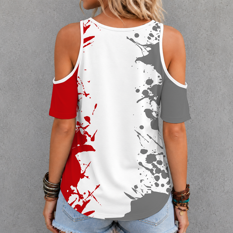 [FAN FAVORITE] NEW CUSTOMIZED NCAA FBS18 WSB WISCONSIN BADGERS CRISS CROSS V-NECK TOP