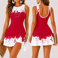 [FAN FAVORITE] NEW CUSTOMIZED NCAA FBS18 WSB WISCONSIN BADGERS WOMEN'S SUMMER SKORT DRESS