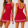 [FAN FAVORITE] NEW CUSTOMIZED NCAA FBS18 WSB WISCONSIN BADGERS WOMEN'S SUMMER SKORT DRESS