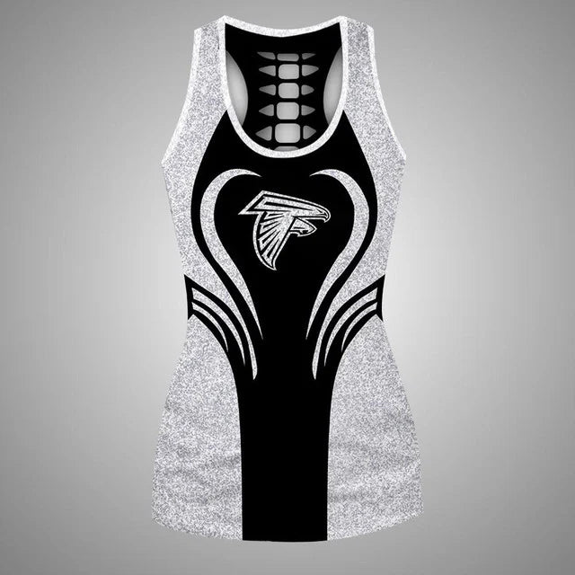 [SPECIAL OFFER] NEW CUSTOMIZED NFL18 ATF ATLANTA FALCONS HOLLOW TANK TOP & LEGGINGS SET