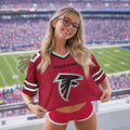 [SPECIAL OFFER] NEW CUSTOMIZED NFL18 ATF ATLANTA FALCONS V-NECK JERSEY CROP TOP