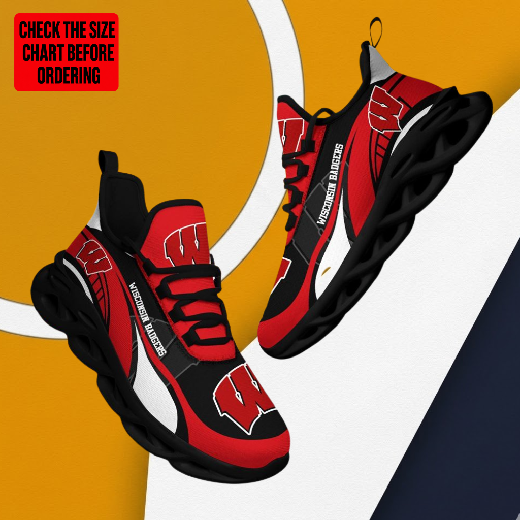 [FAN FAVORITE] NEW CUSTOMIZED NCAA FBS18 WSB WISCONSIN BADGERS CLUNKY SNEAKERS