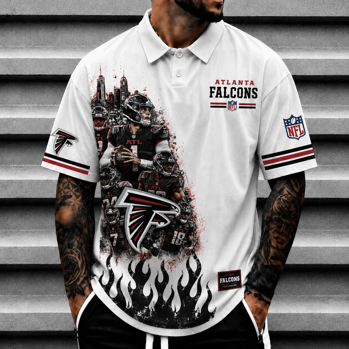 [SPECIAL OFFER] NEW CUSTOMIZED NFL18 ATF ATLANTA FALCONS POLO SHIRT