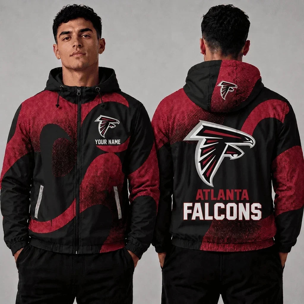[SPECIAL OFFER] NEW CUSTOMIZED NFL18 ATF ATLANTA FALCONS WINDBREAKER JACKET