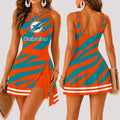 [SPECIAL OFFER] NEW CUSTOMIZED NFL19 MDP MIAMI DOLPHINS WOMEN'S SUMMER SKORT DRESS